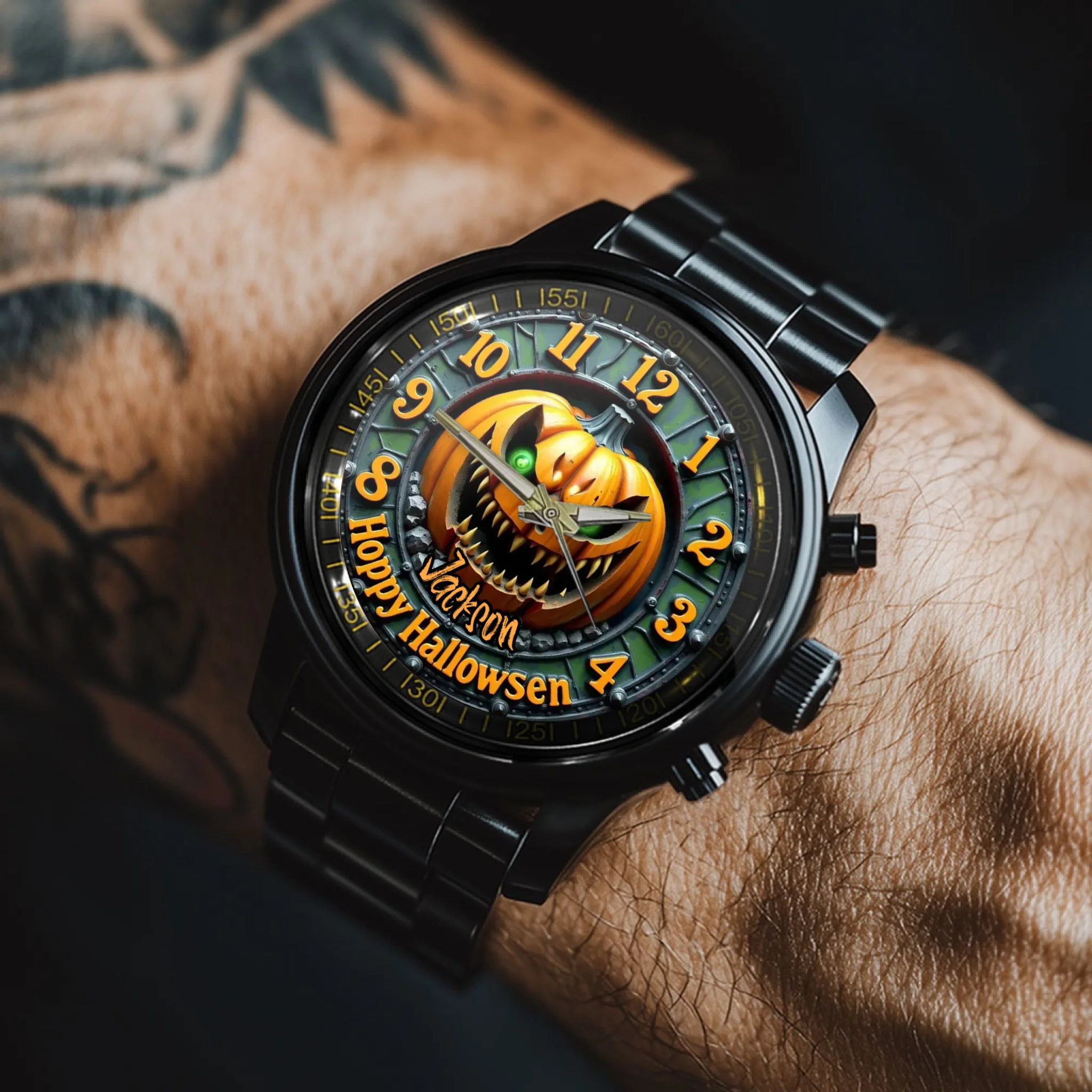 🎃Devil Pumpkin Custom Watch - Personalized Name - Halloween Gifts