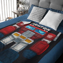 Custom Transformer Blanket - Personalized Robot Hero Throw with Name - Gift for Kids Robot Lovers