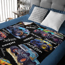 Personalized Monster Truck Blanket with Custom Name