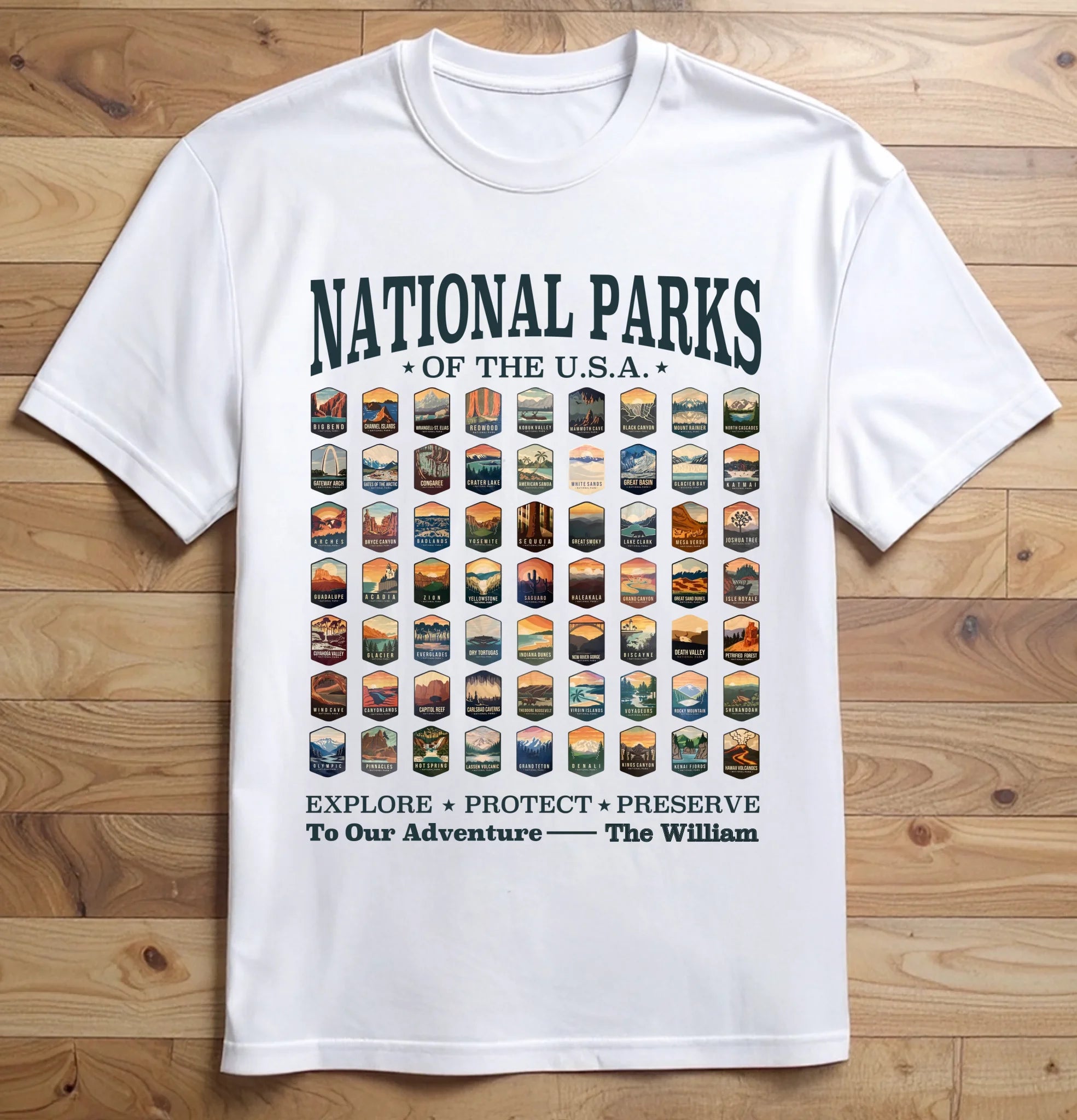63 National Parks Customized Clothing - Personalized Name And Title - Gift For Nature Lovers, Parks Lovers