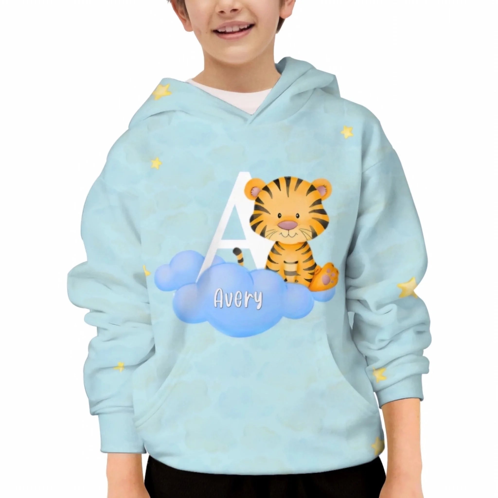Custom Animal Letter Hoodie - Personalized Initial Hoodie - Kids' Gift
