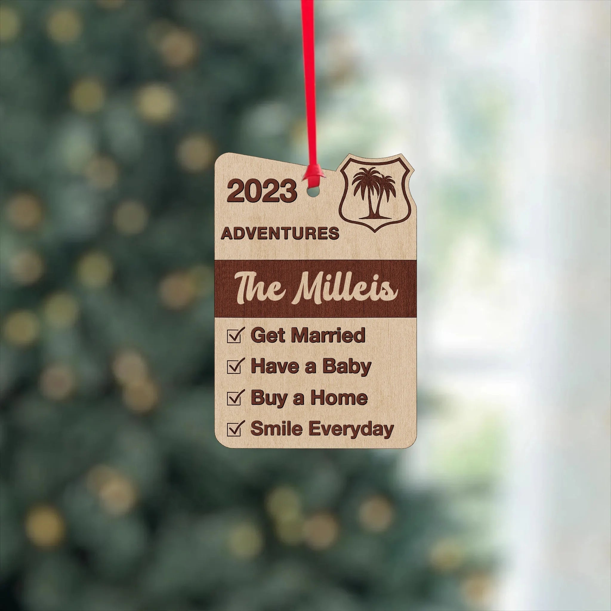 Customized My Adventure Achievements Wooden Ornament - Personalized Name And Achievement - Gift For Adventure Lovers