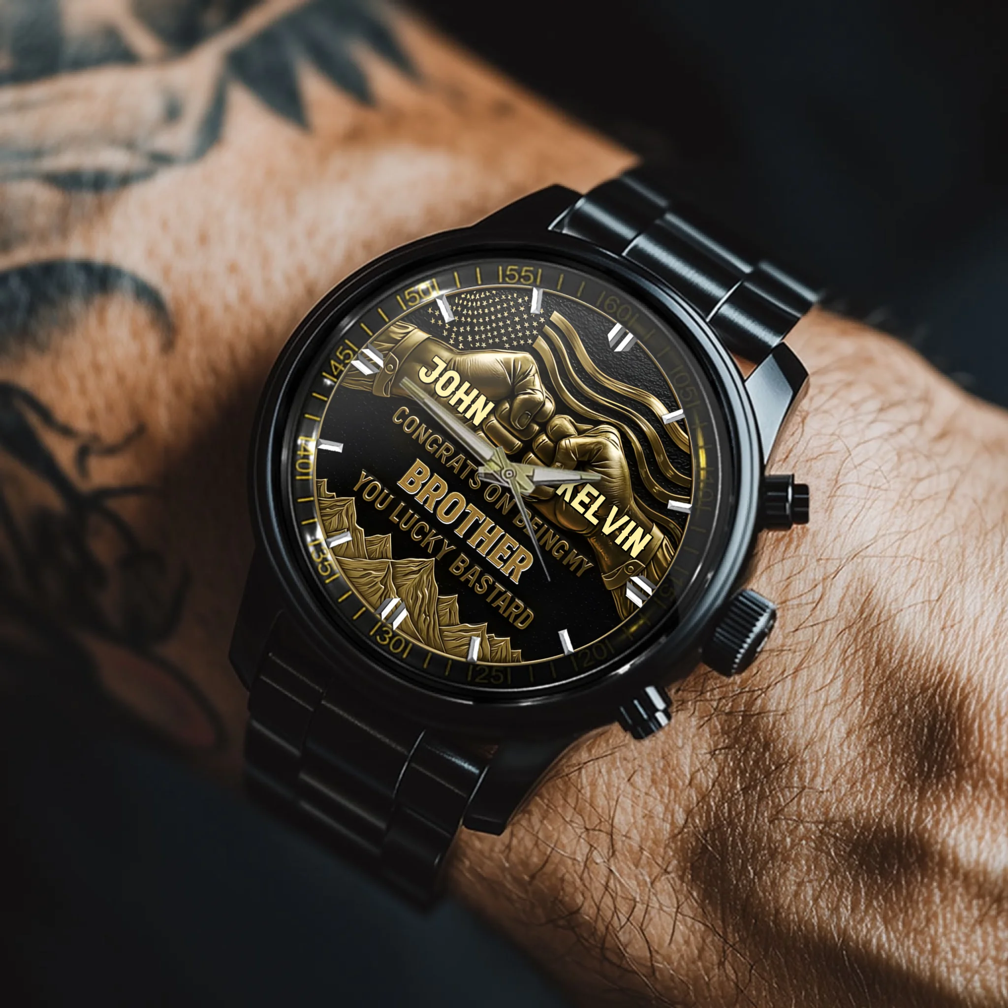 Customized Congrat On Being My Brother Watch - Personalized Name And Title - Gift For Families, Friends