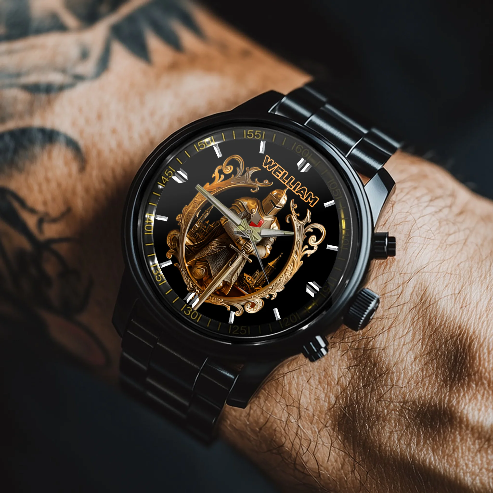 Knight Of God Customized Watch - Personalized Name Christian Watch - Christian Gift