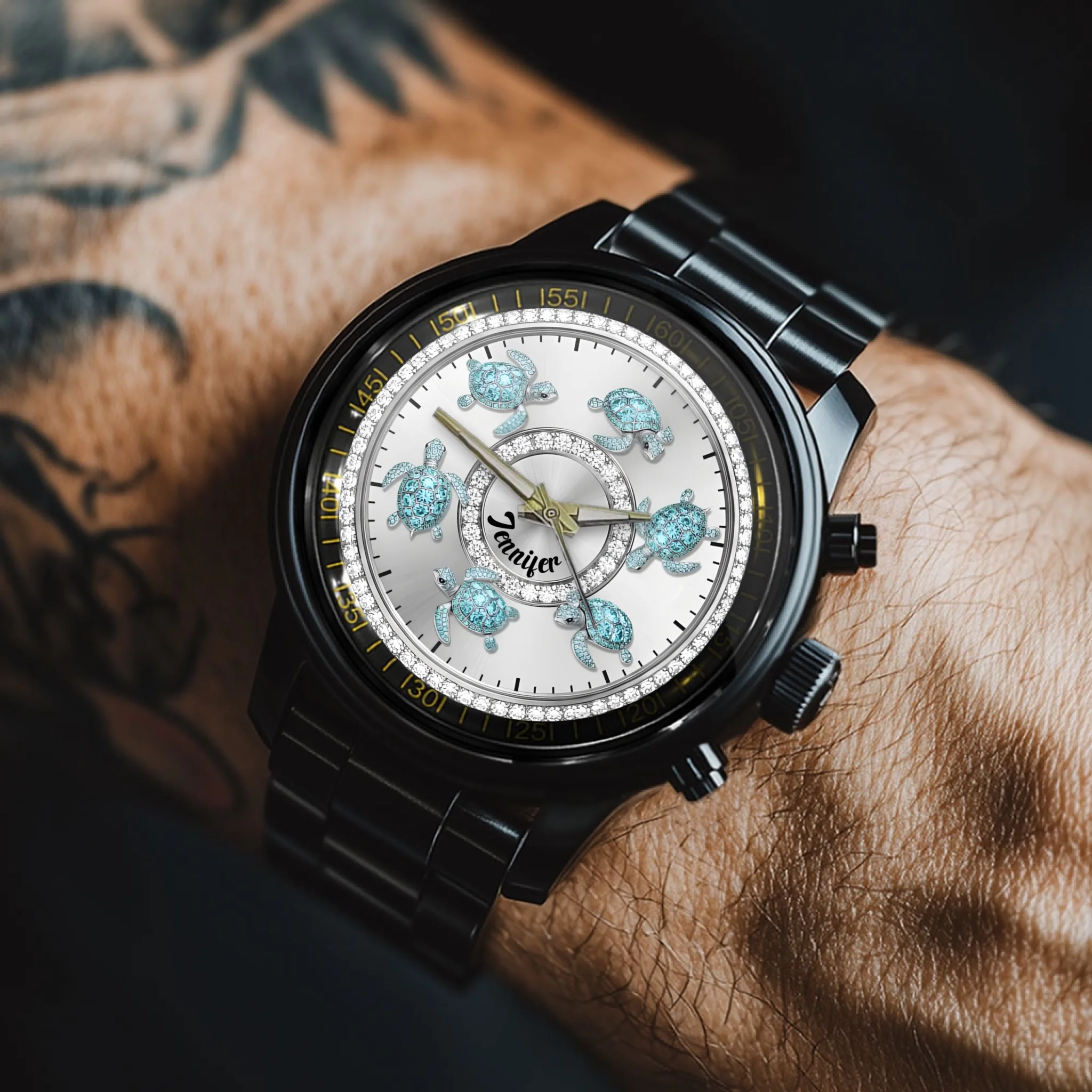 Animal Series Diamond Pattern Custom Watch - Personalized Name - Birthday Gift
