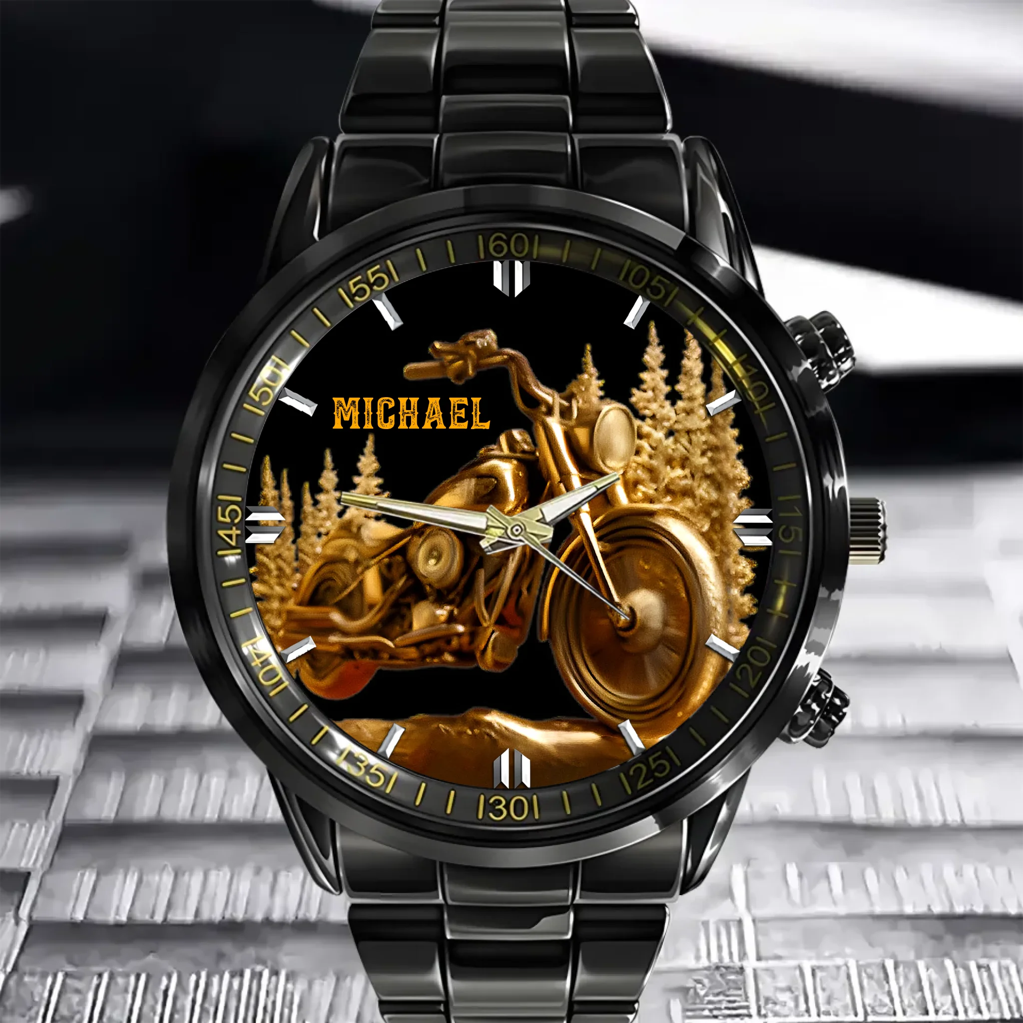 Never Underestimate An Old Man With His Motorcycle Customized Watch - Personalized Name - Gift For Motorcycle Lovers