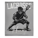 Custom Lacrosse Player Blanket – Personalized Sports Throw with Multiple Moves – Gift for Boys & Athletes