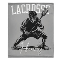 Custom Lacrosse Player Blanket – Personalized Sports Throw with Multiple Moves – Gift for Boys & Athletes
