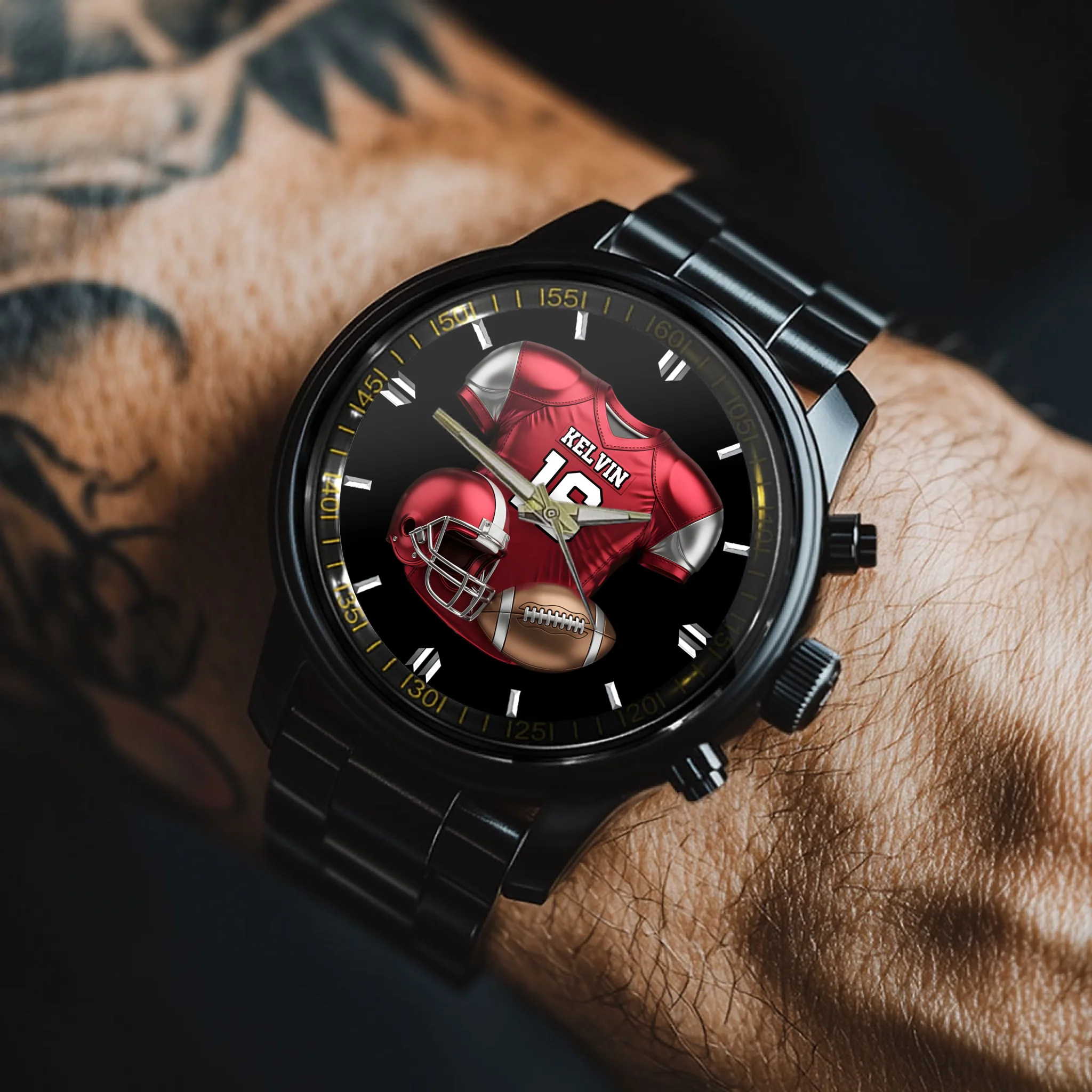 🏈Football Customized  Watch - Personalized Jersey and Name - Gift for Players and Football Enthusiasts