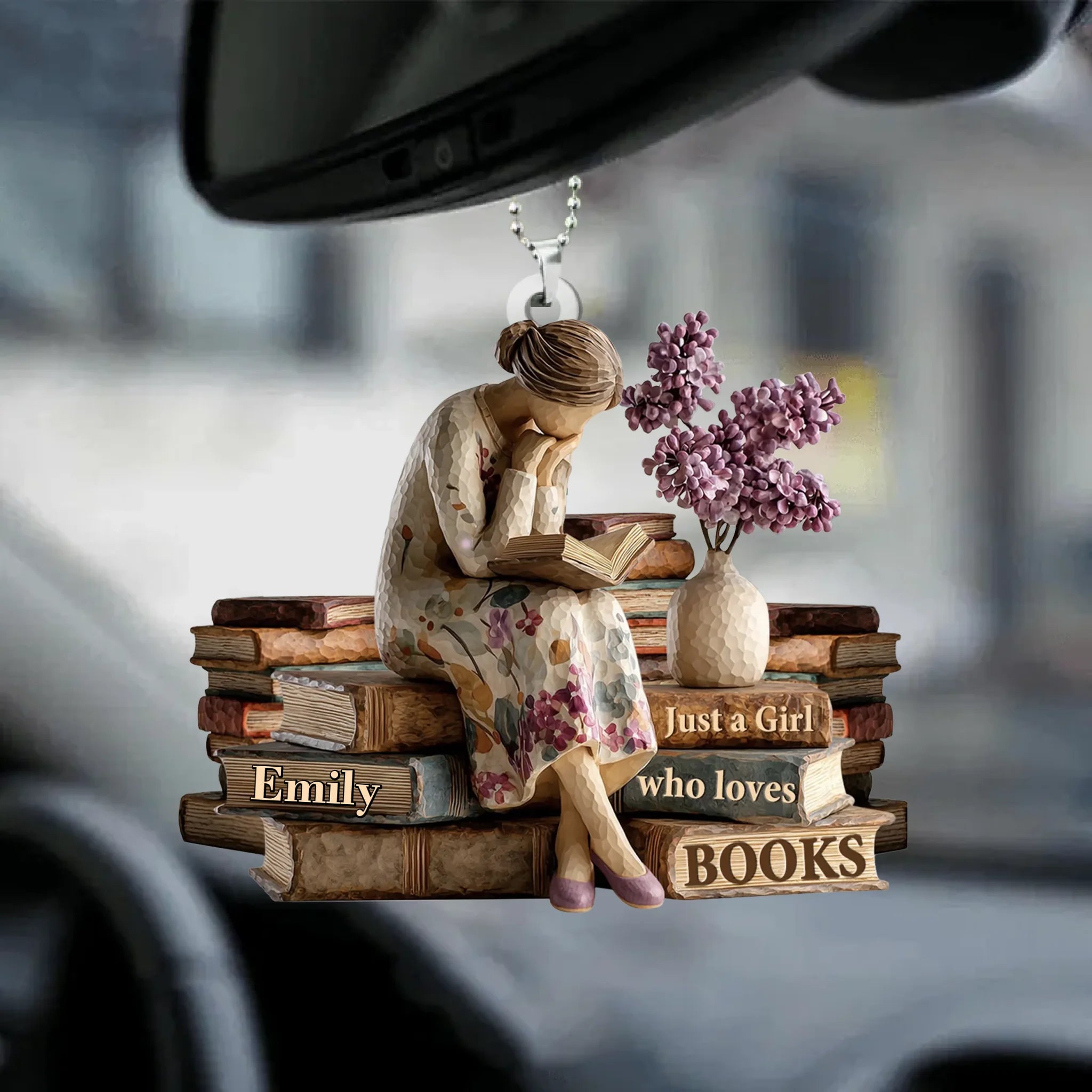 📖Just A Girl Who Loves Books Customized Acrylic Ornament - Personalized Name - Gift For Book Lovers