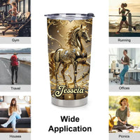 Customized Loving Horse Thermos Cup - Personalized Name - Gift For Horse Lovers