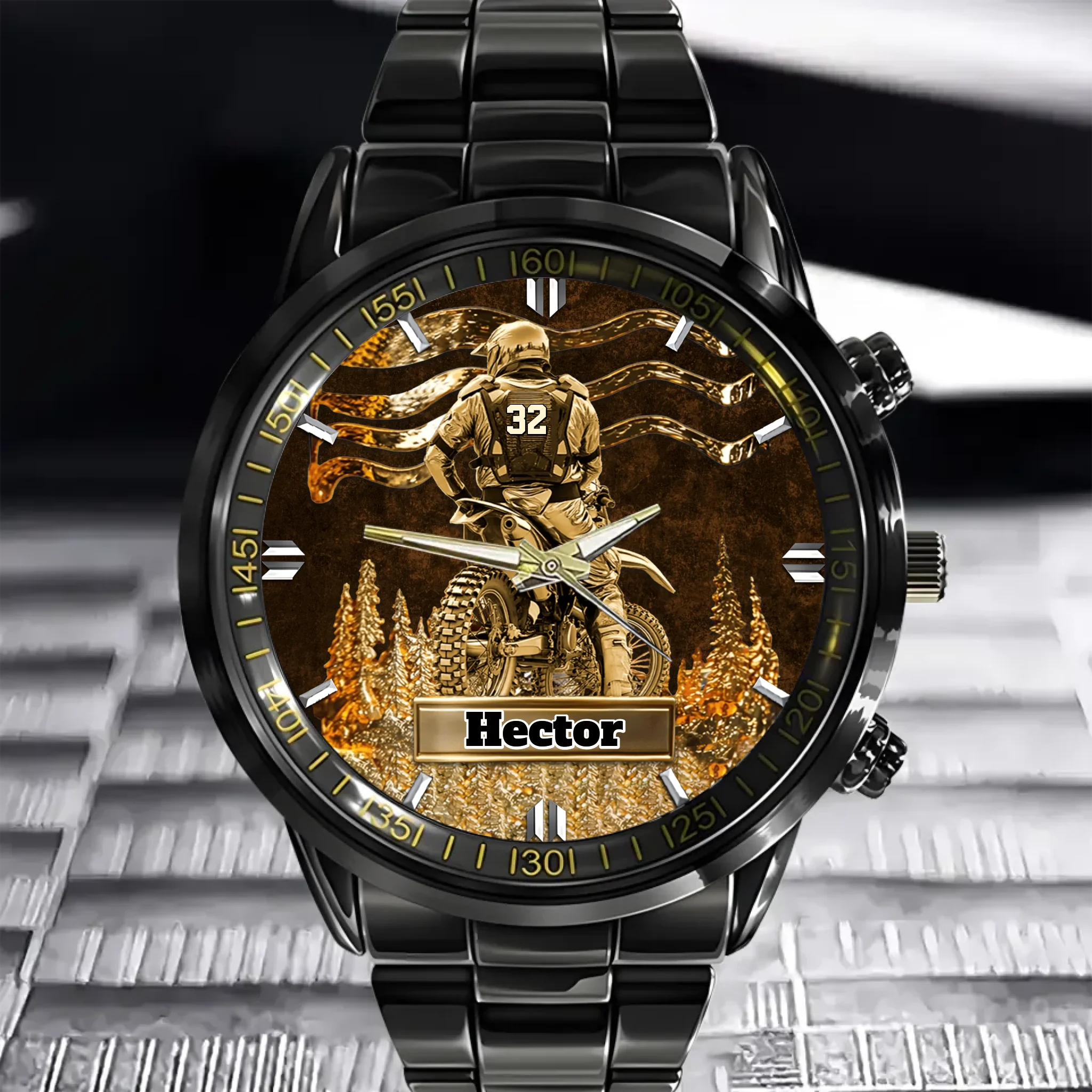 Customized Motocross Racer Watch - Personalized Name - Gift For Motocross Racers, Lovers