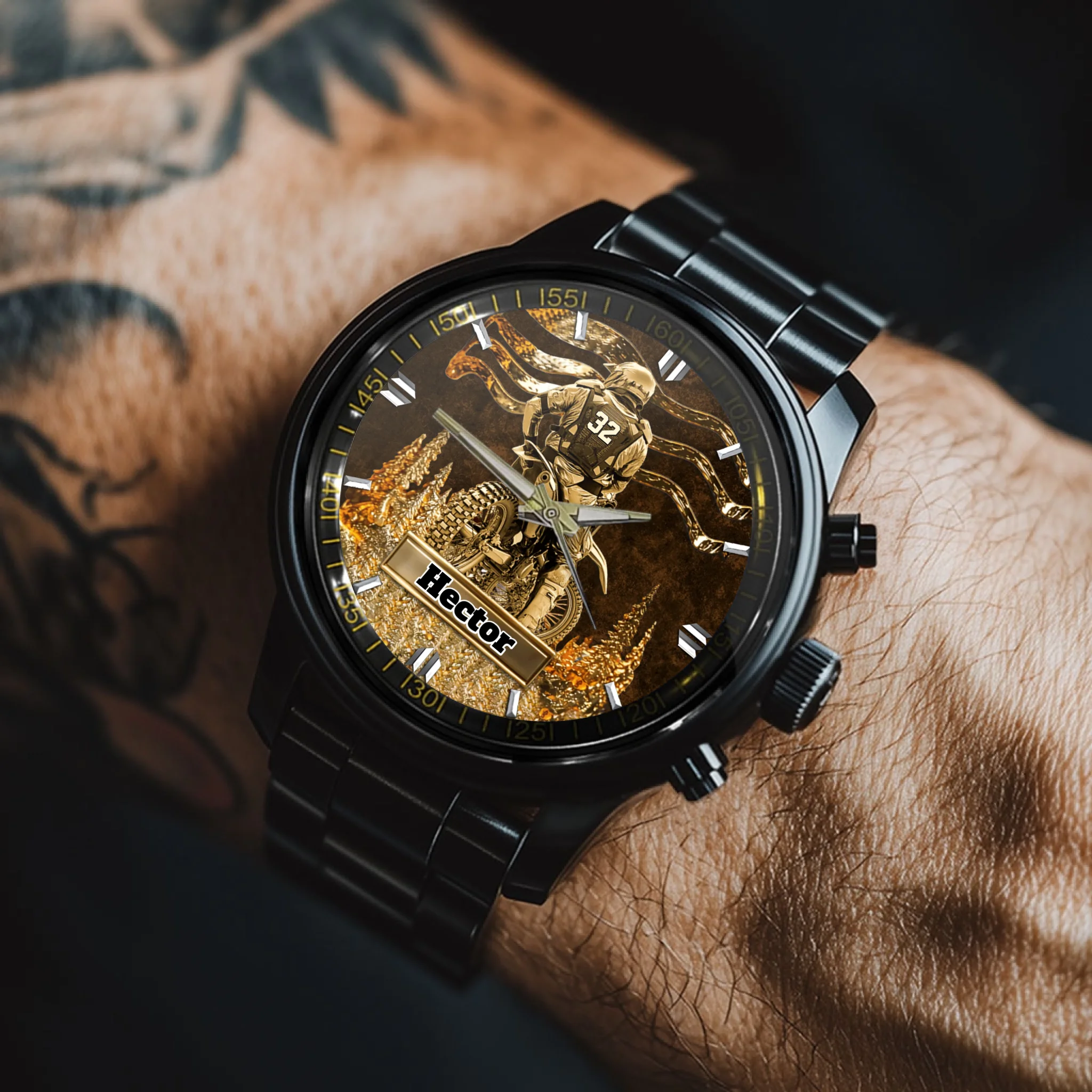 Customized Motocross Racer Watch - Personalized Name - Gift For Motocross Racers, Lovers