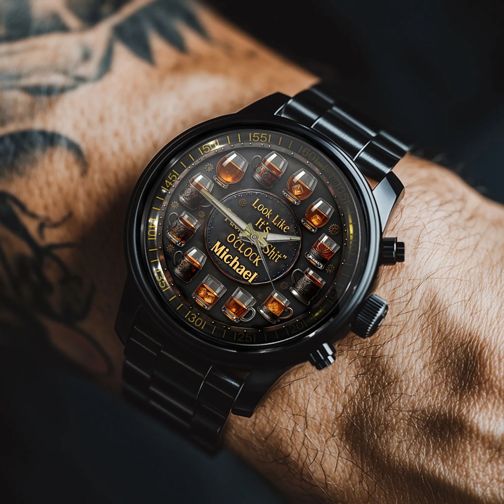 It's "F*ck This Shit" O'clock Customized Watch - Personalized Name Whisky Watch - Exquisite Gift