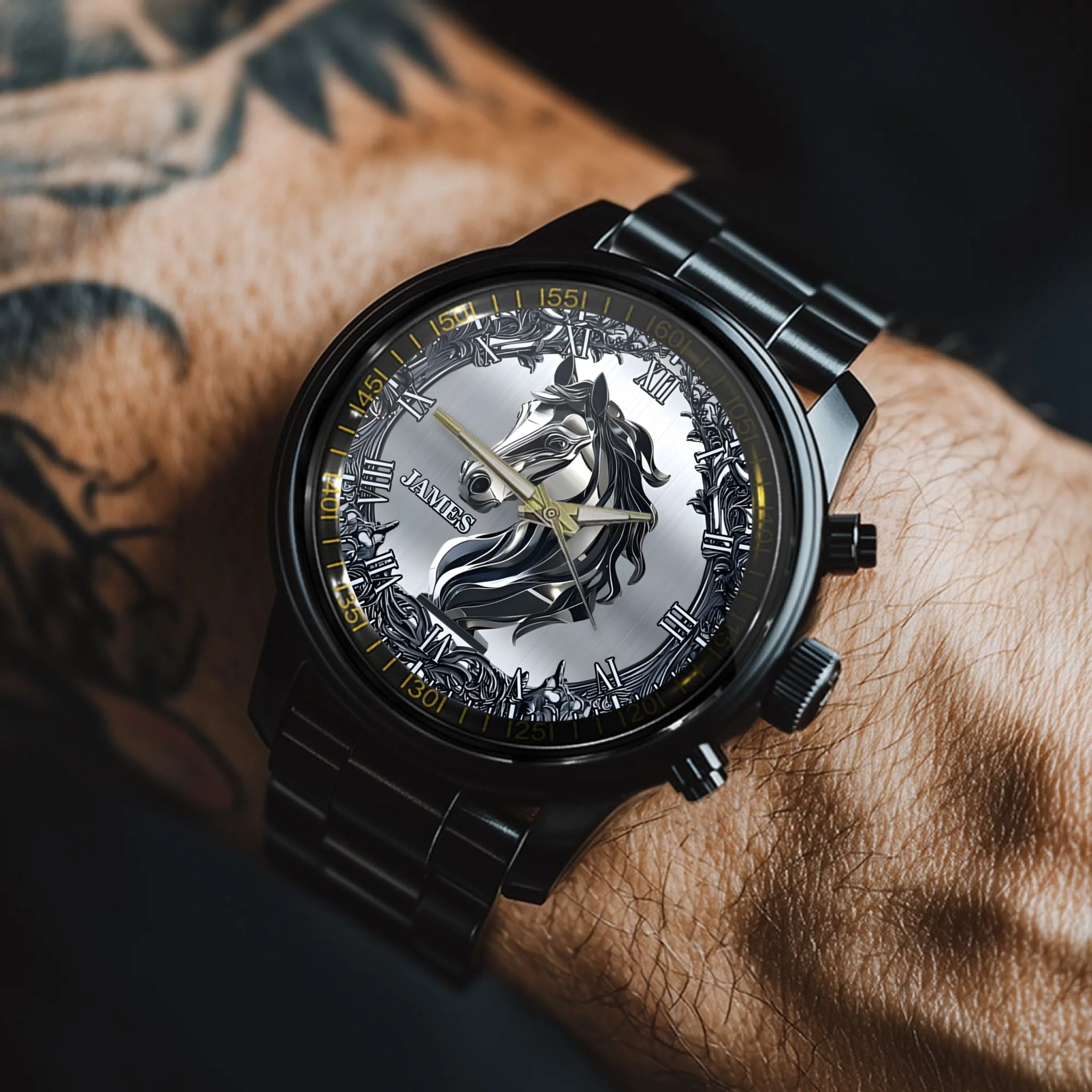 Love Horses Customized Watch - Personalized Name - Gift For Horse Lovers, Owners