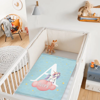 Custom Animal Letter Blanket – Personalized Name Alphabet Throw Blanket – Gift for Kids