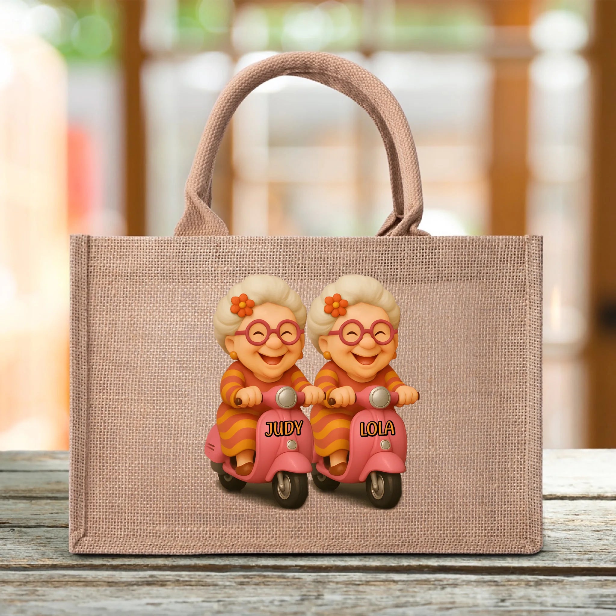 Our Laughter Is Limitless, Memories And Friendship Cotton Linen Handbag - Personalized Name - Memorial Gifts for Friends, Sisters