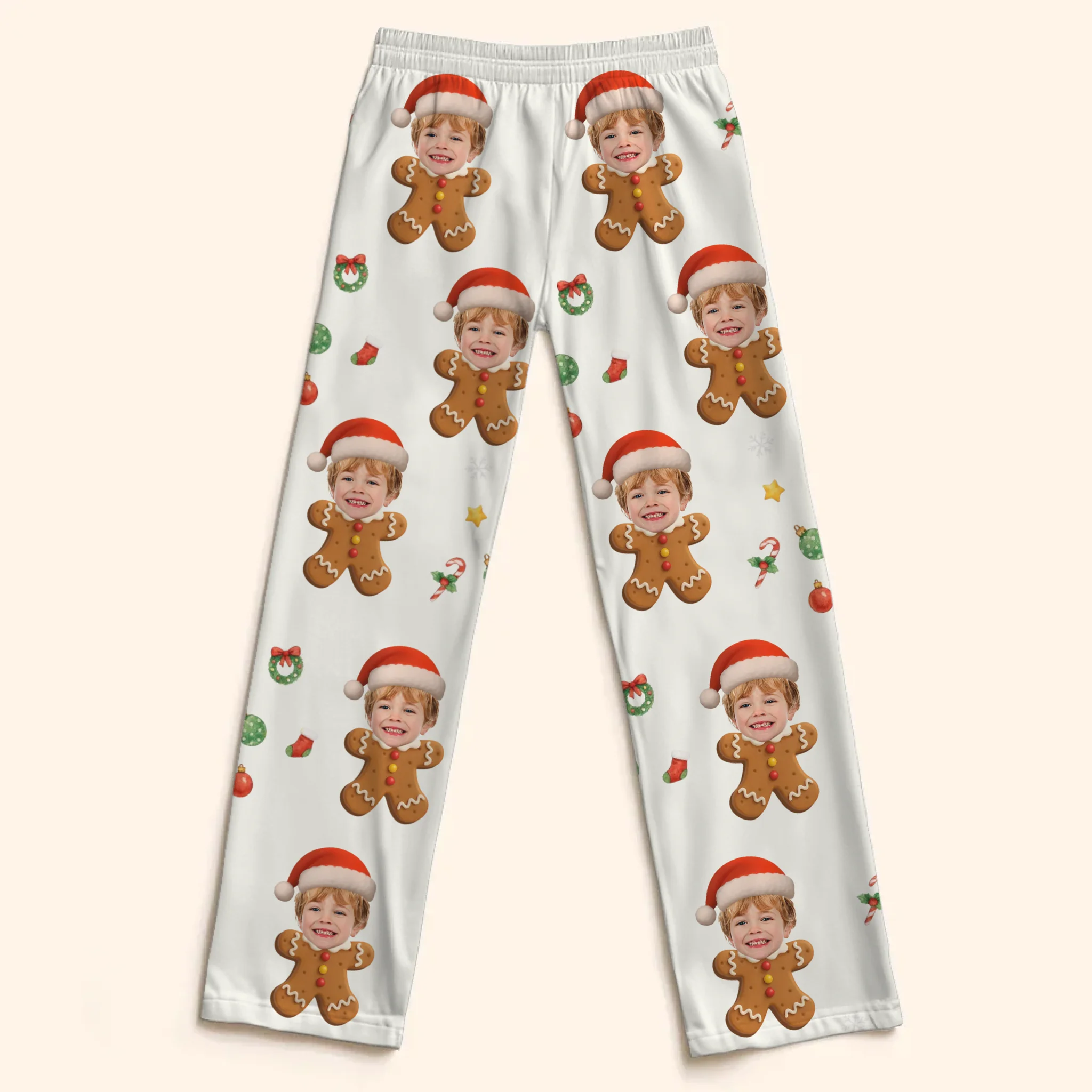 Customized Christmas Pajama Pants  - Personalized Christmas Figurine Costumes, Photos and Names - Home Essentials