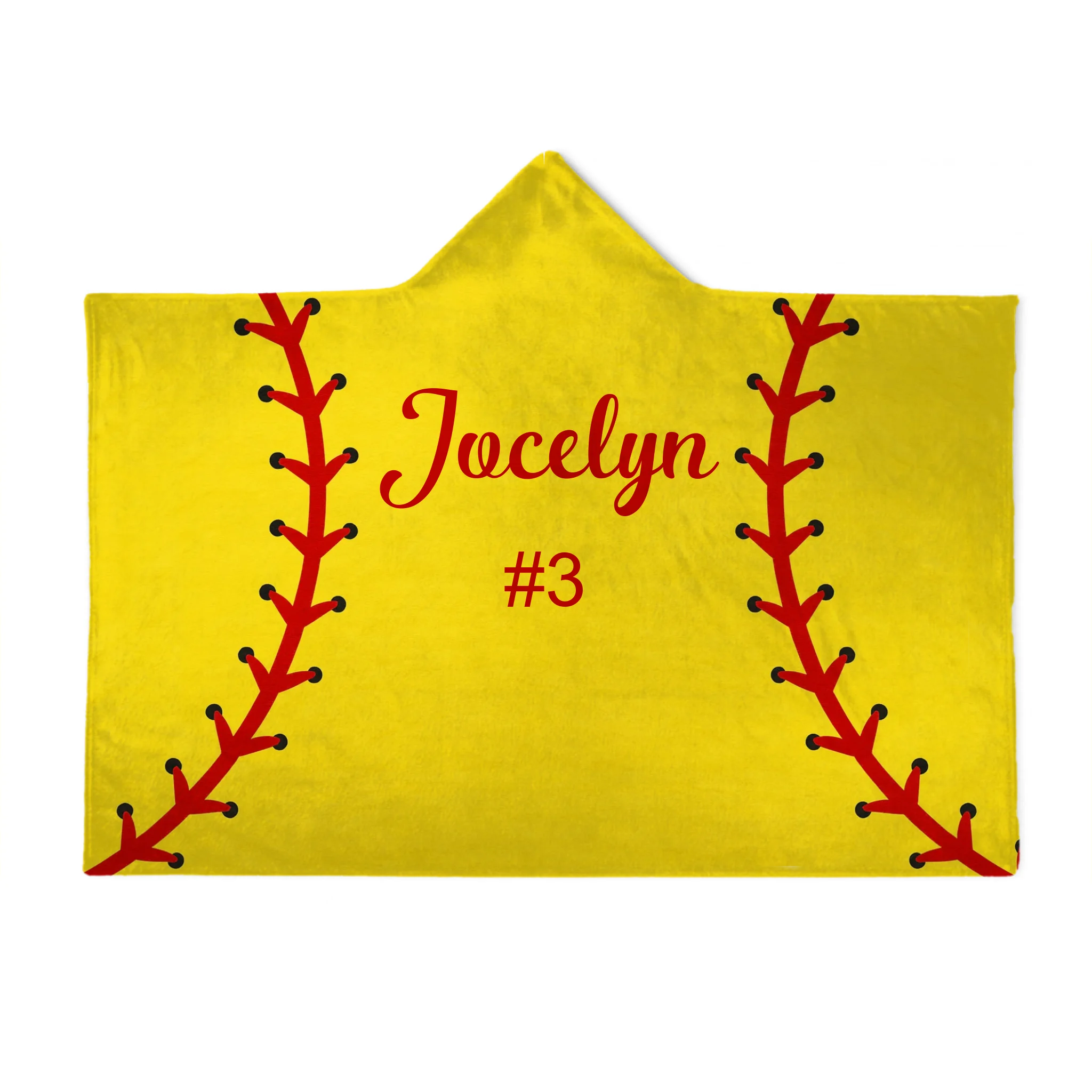 Customized Player Sports Hooded Blanket -  Personalized Name And Number - Gift For Kids, Ball Players