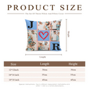 Customized Nine-grid Throw Pillow - Personalized 6 Photos Collage Initial Pillow - Anniversary Gift