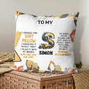 Customized Truck Dinosaurs Kid Alphabet Hug Pillow - Personalized Name And Initial - Gift for kids, Boys