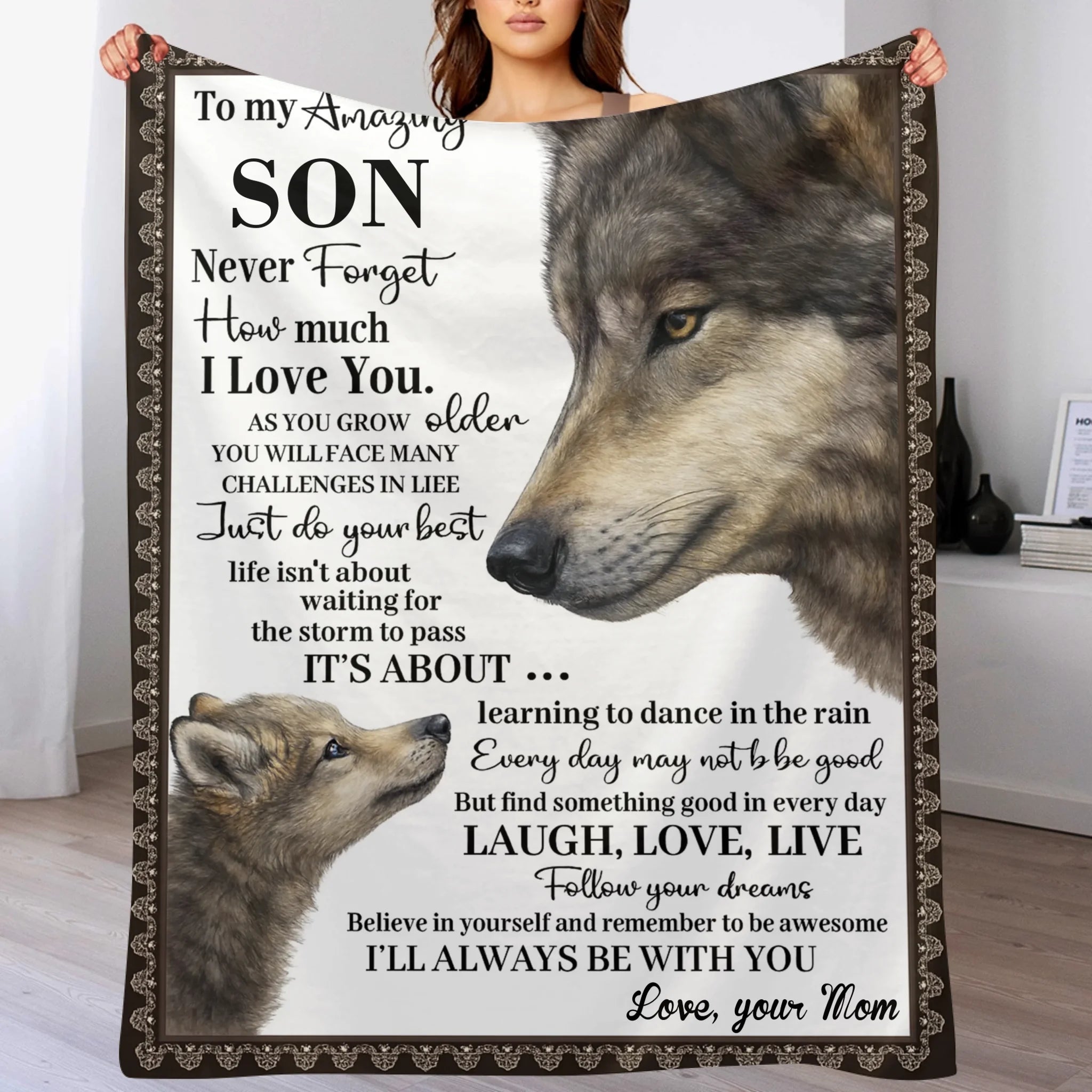 I Love You When Life Tries To Knock You Down Customized Blanket - Personalized Nickname - Gift For Son, Daughter