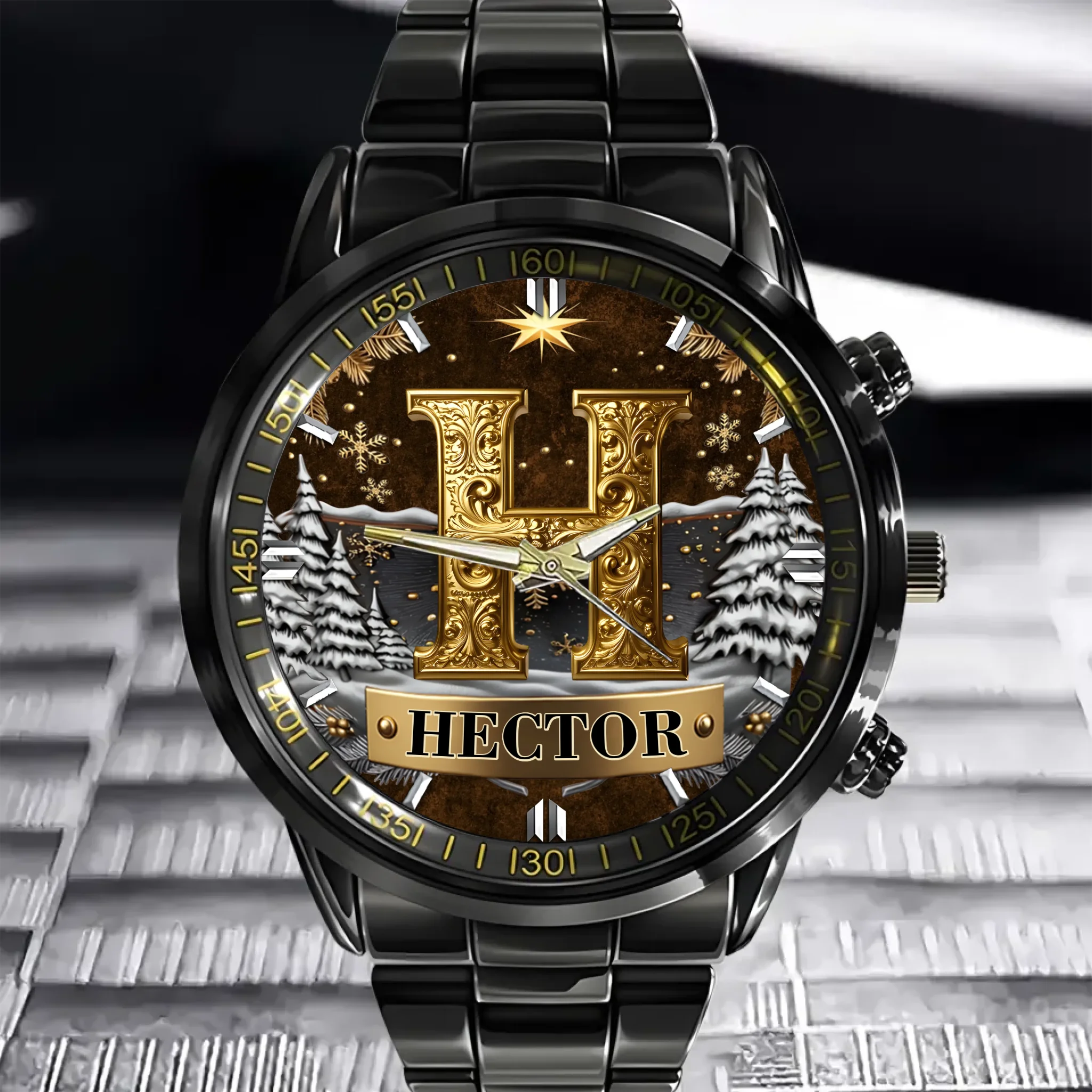 Merry Christmas Customized Watch - Personalized Initial and Name  - Christmas Celebration Gifts