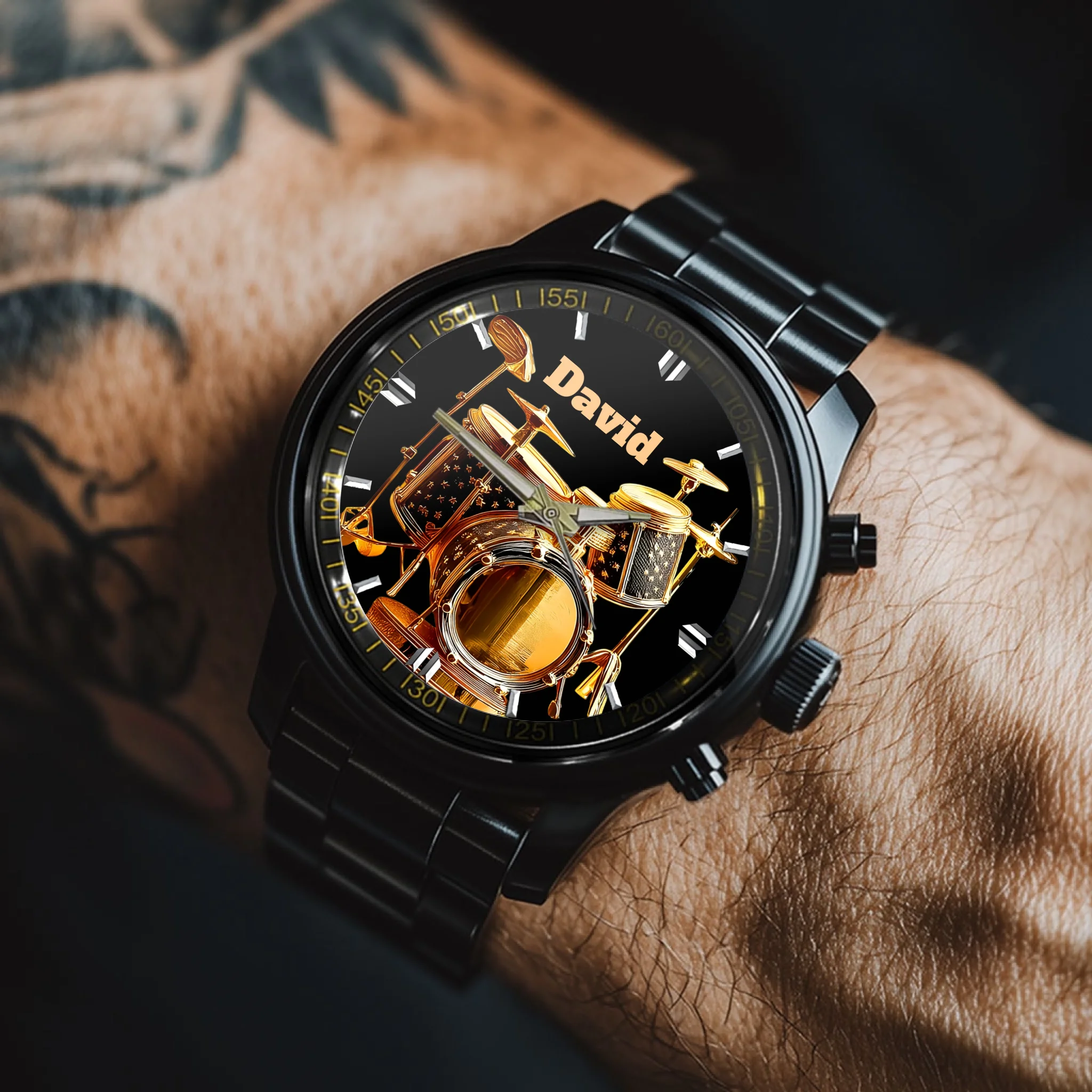 Customized Awsome Drumer Watch - Personalized Name - Gift For Drumers