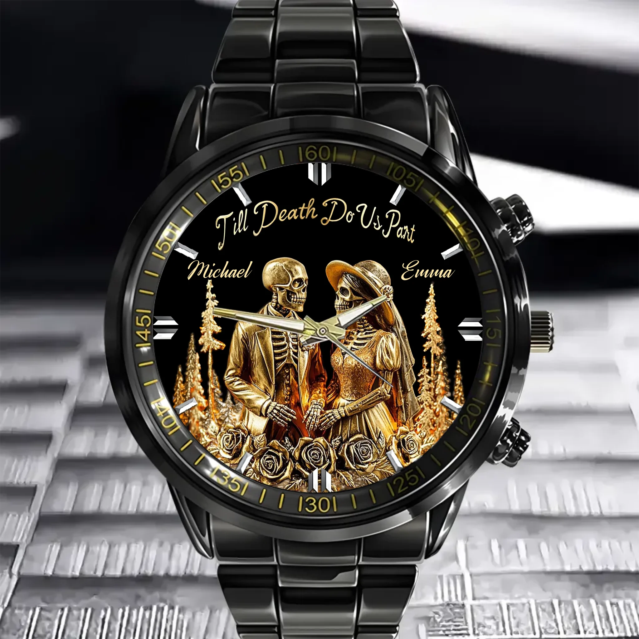 Till Death Do Us Part Customized Watch - Personalized Name Couple Watch - Gift For Him/Her