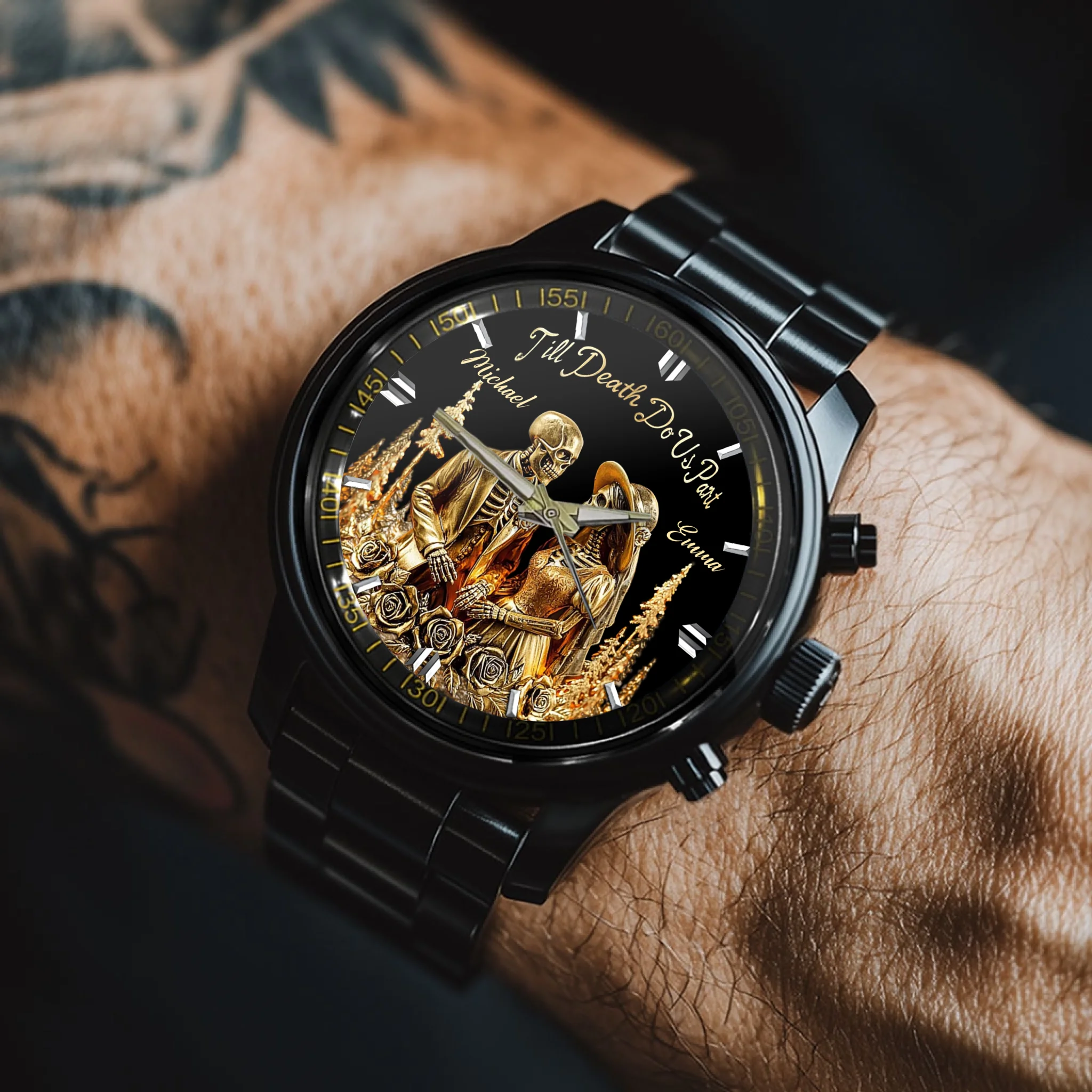 Till Death Do Us Part Customized Watch - Personalized Name Couple Watch - Gift For Him/Her