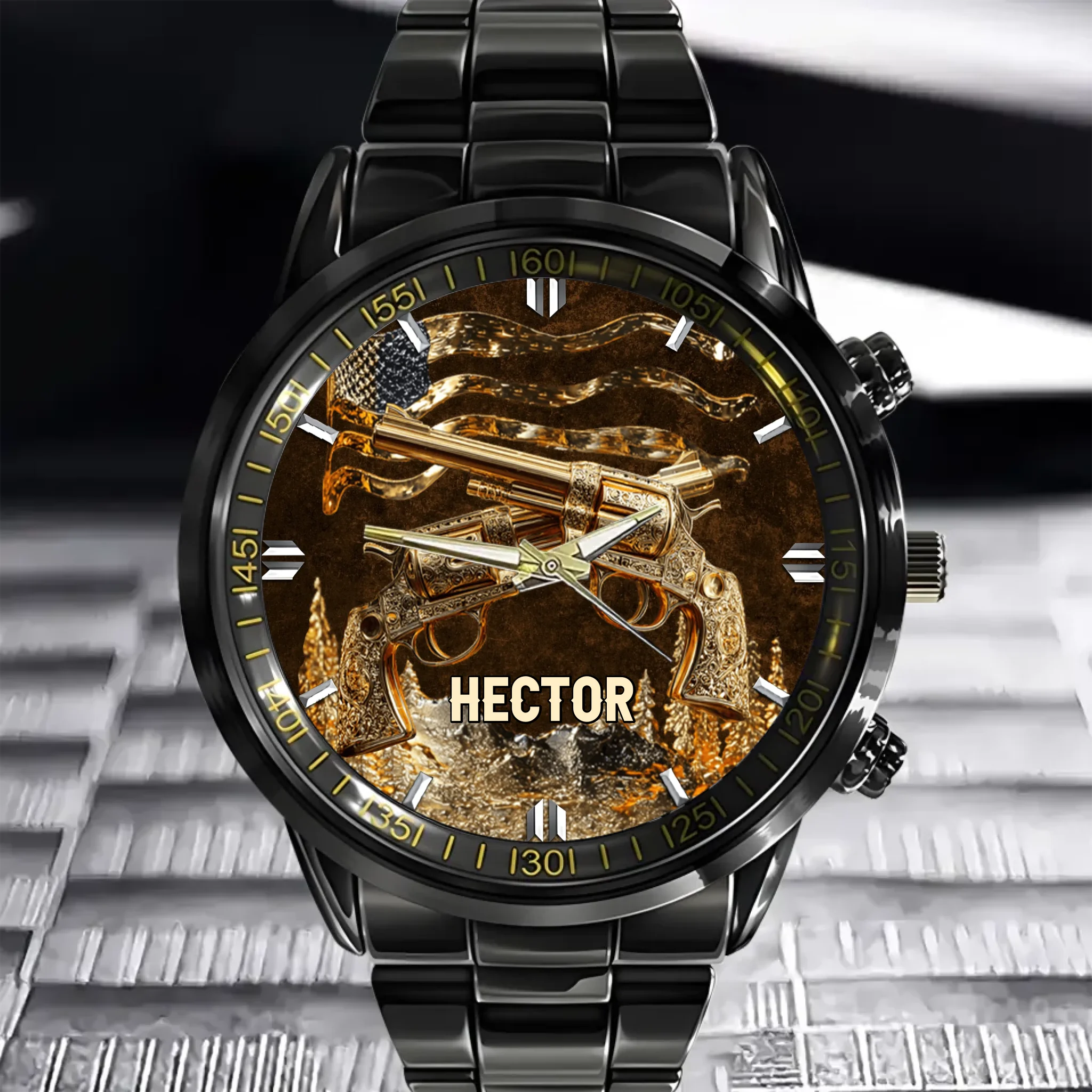 Customized Guns Watch - Personalized Name - Gift For Man