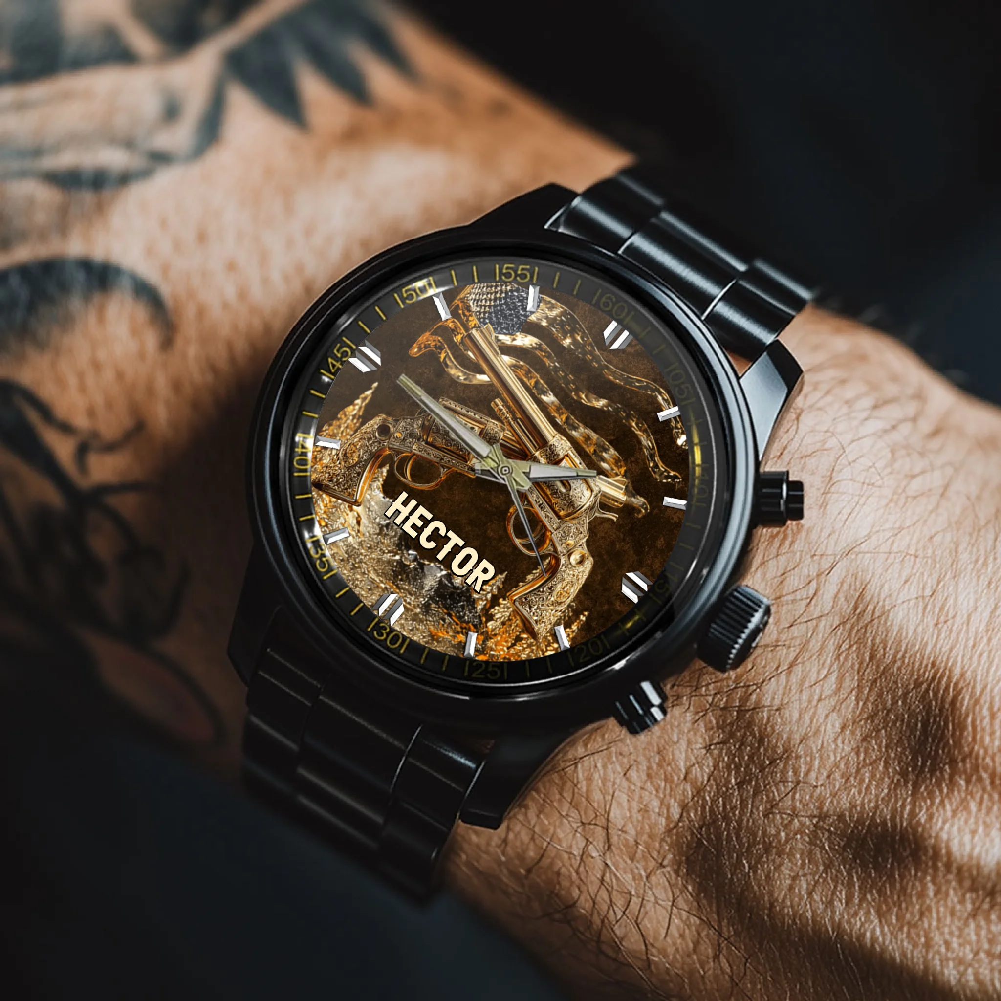 Customized Guns Watch - Personalized Name - Gift For Man