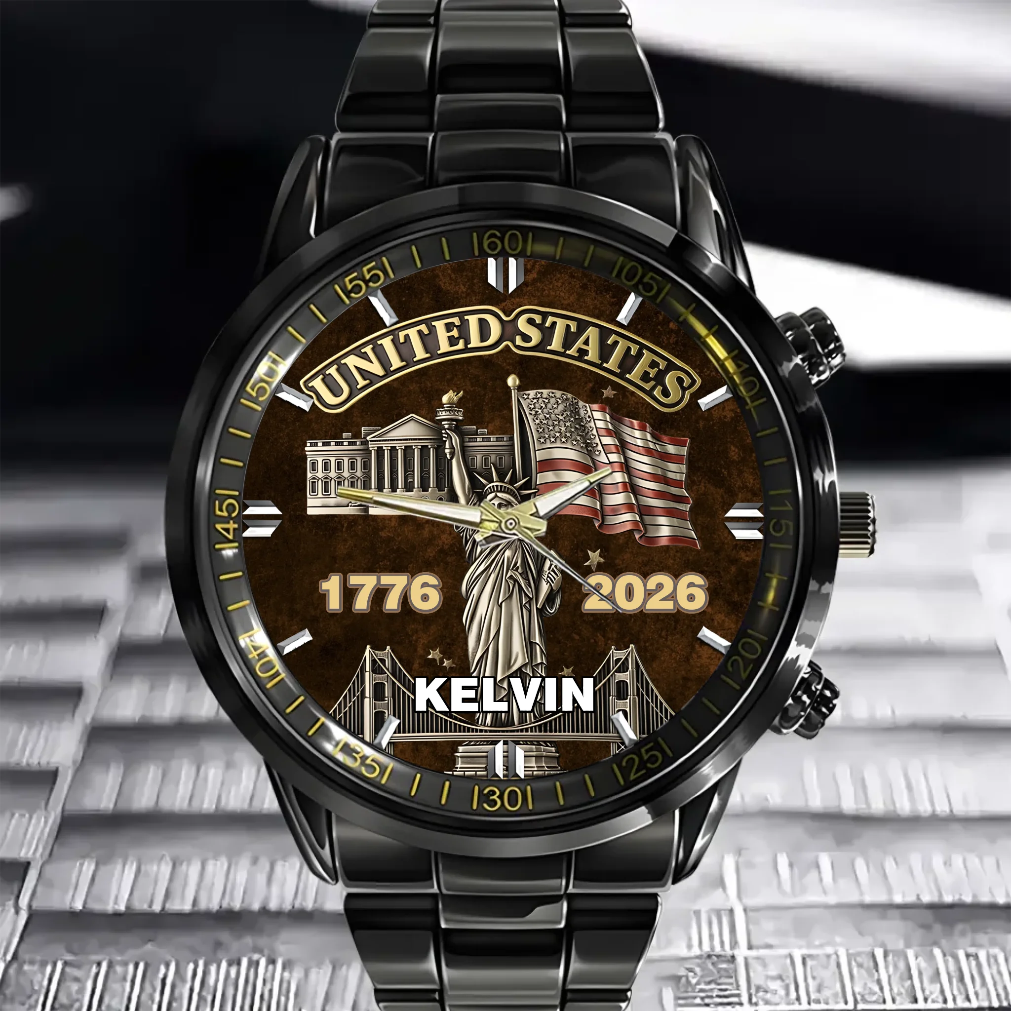 My Pride Is United States Customized Watch - Personalized Name And Year - Exclusive Gift For Americans