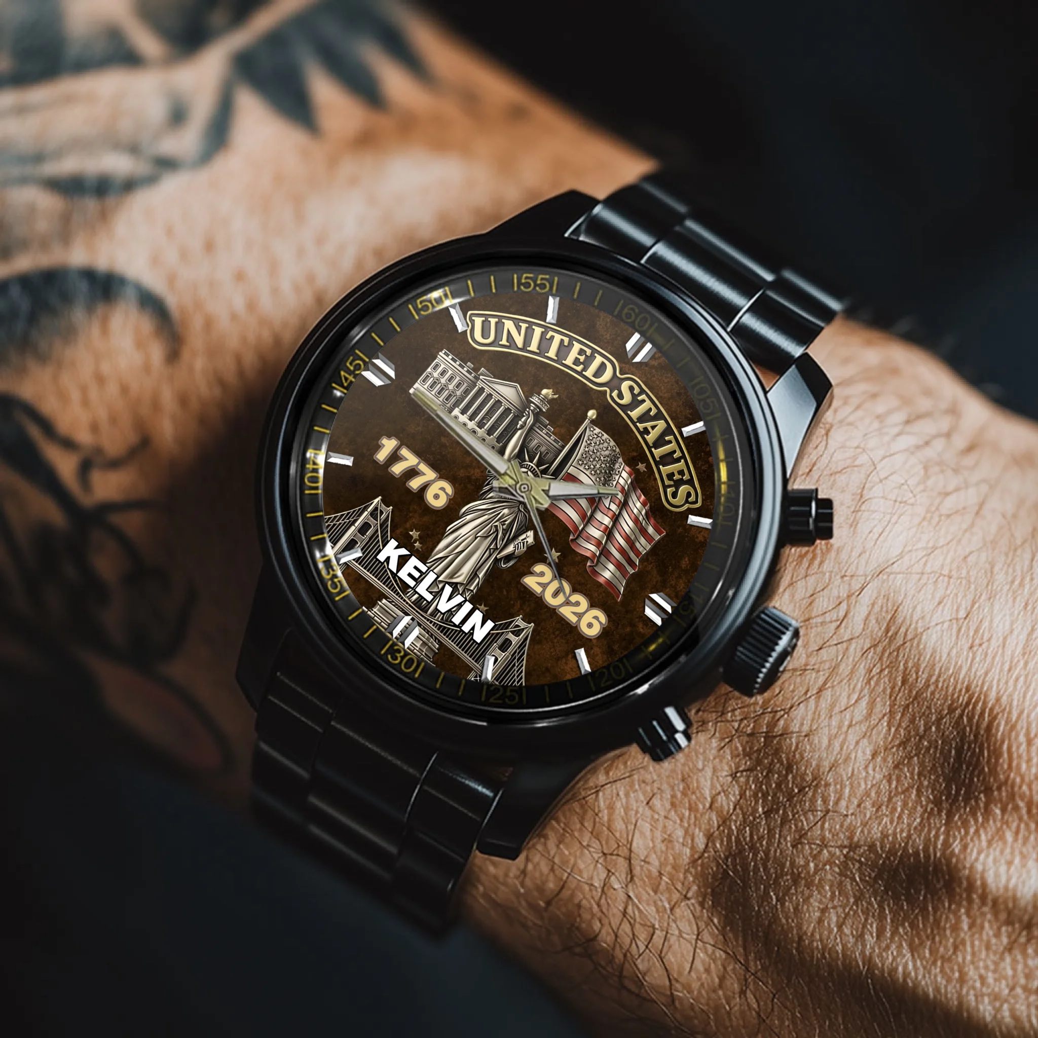 My Pride Is United States Customized Watch - Personalized Name And Year - Exclusive Gift For Americans