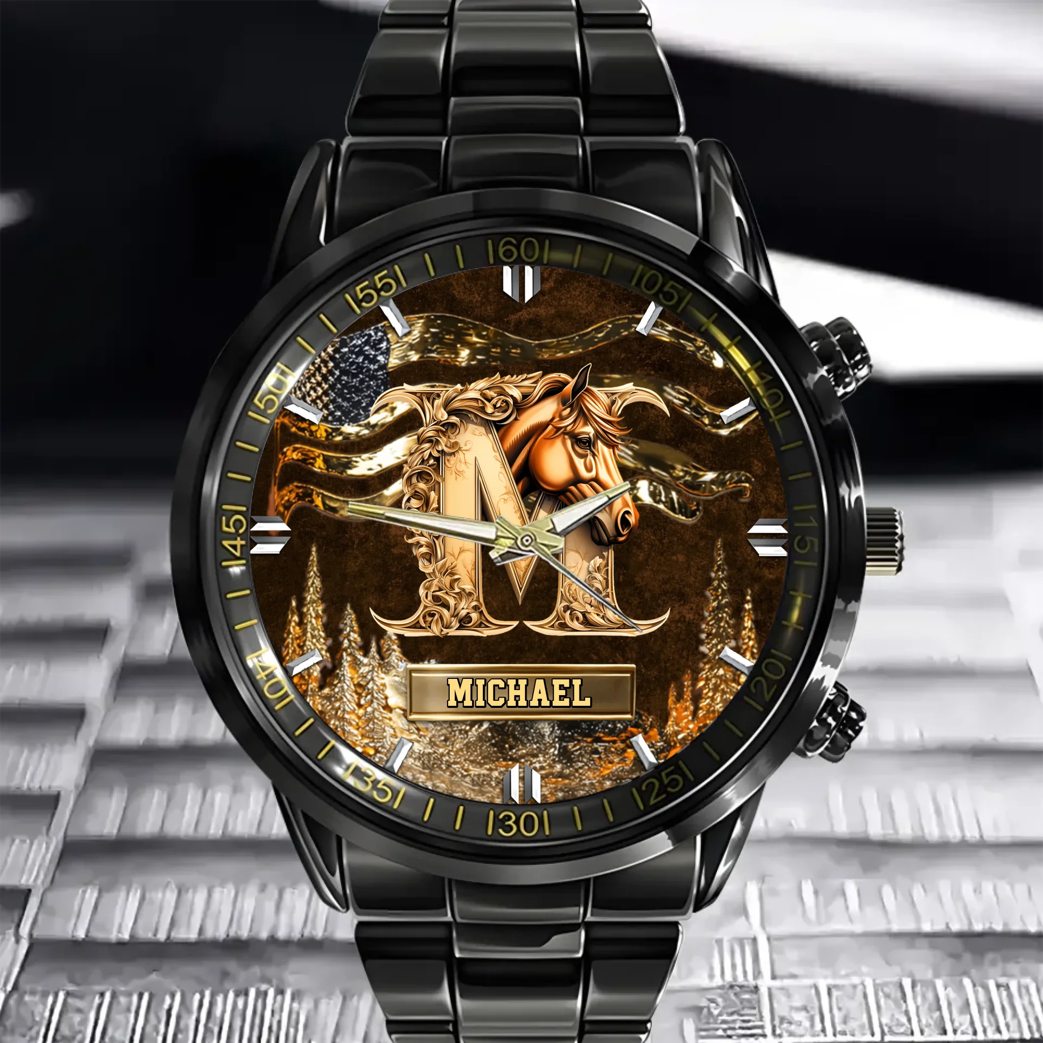 Customized Love Horses Letter Watch - Personalized Name And Initial - Gift For Horse Lovers, Owners