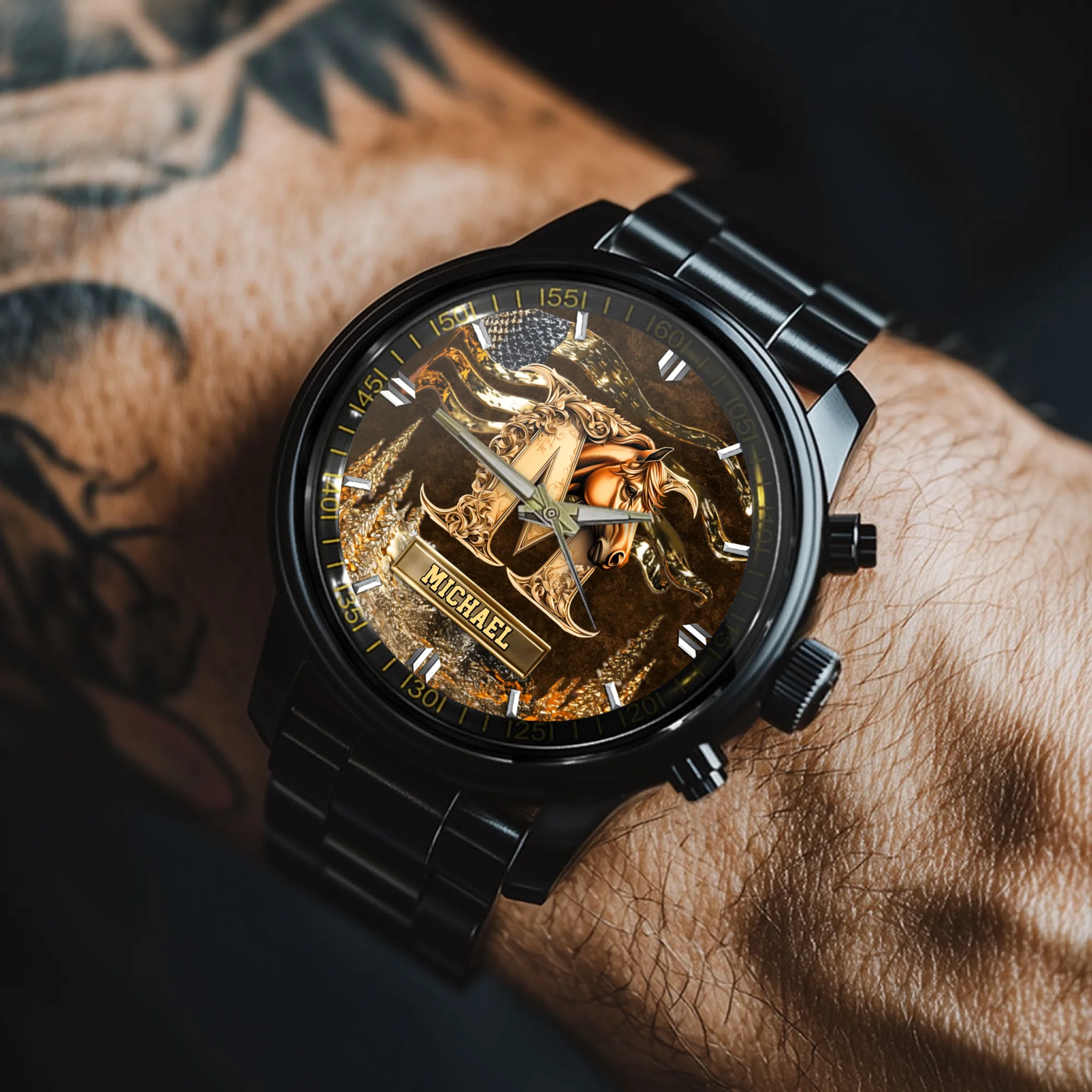 Customized Love Horses Letter Watch - Personalized Name And Initial - Gift For Horse Lovers, Owners