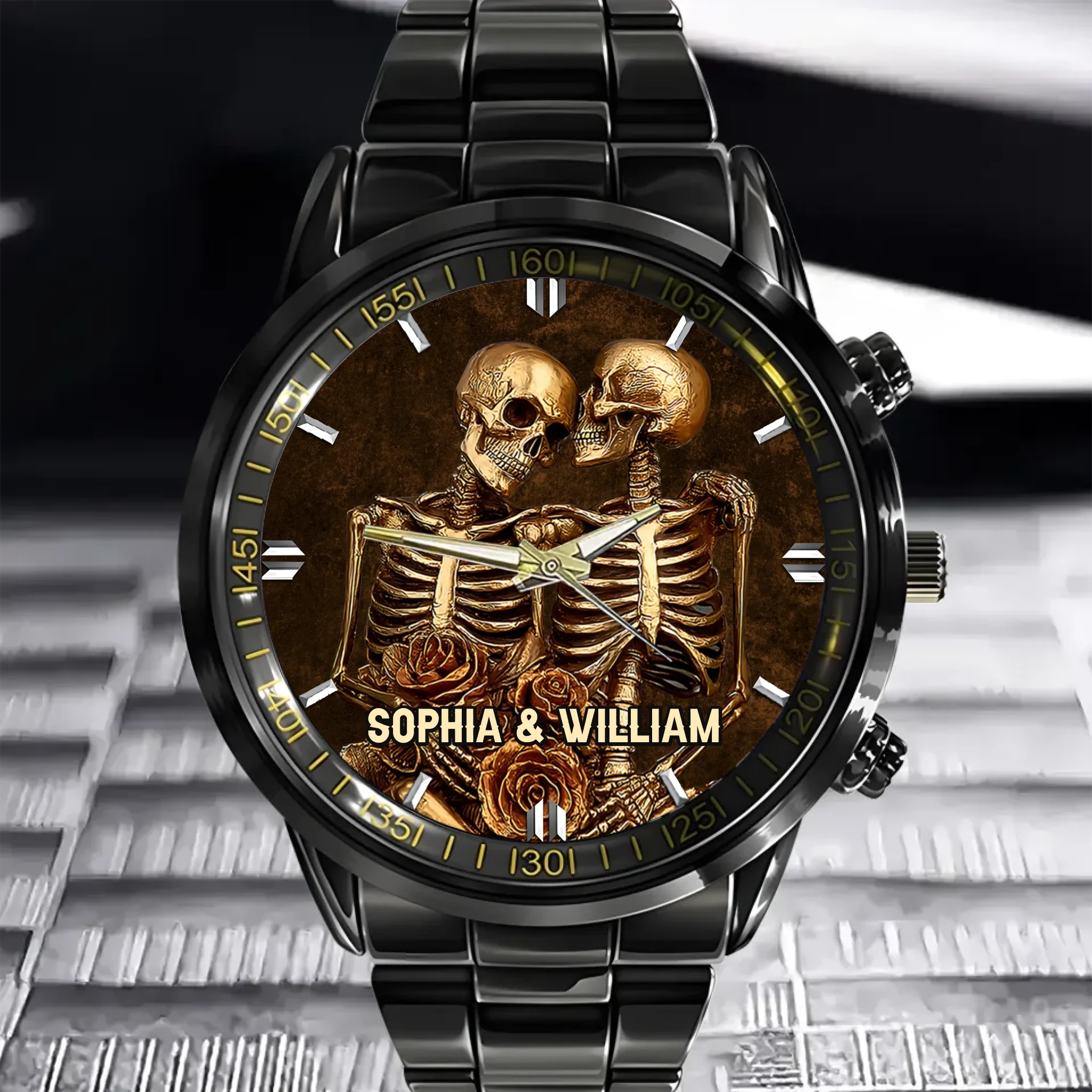 Customized Skeleton Couple Watch - Personalized Name - Romantic Gift For Couple