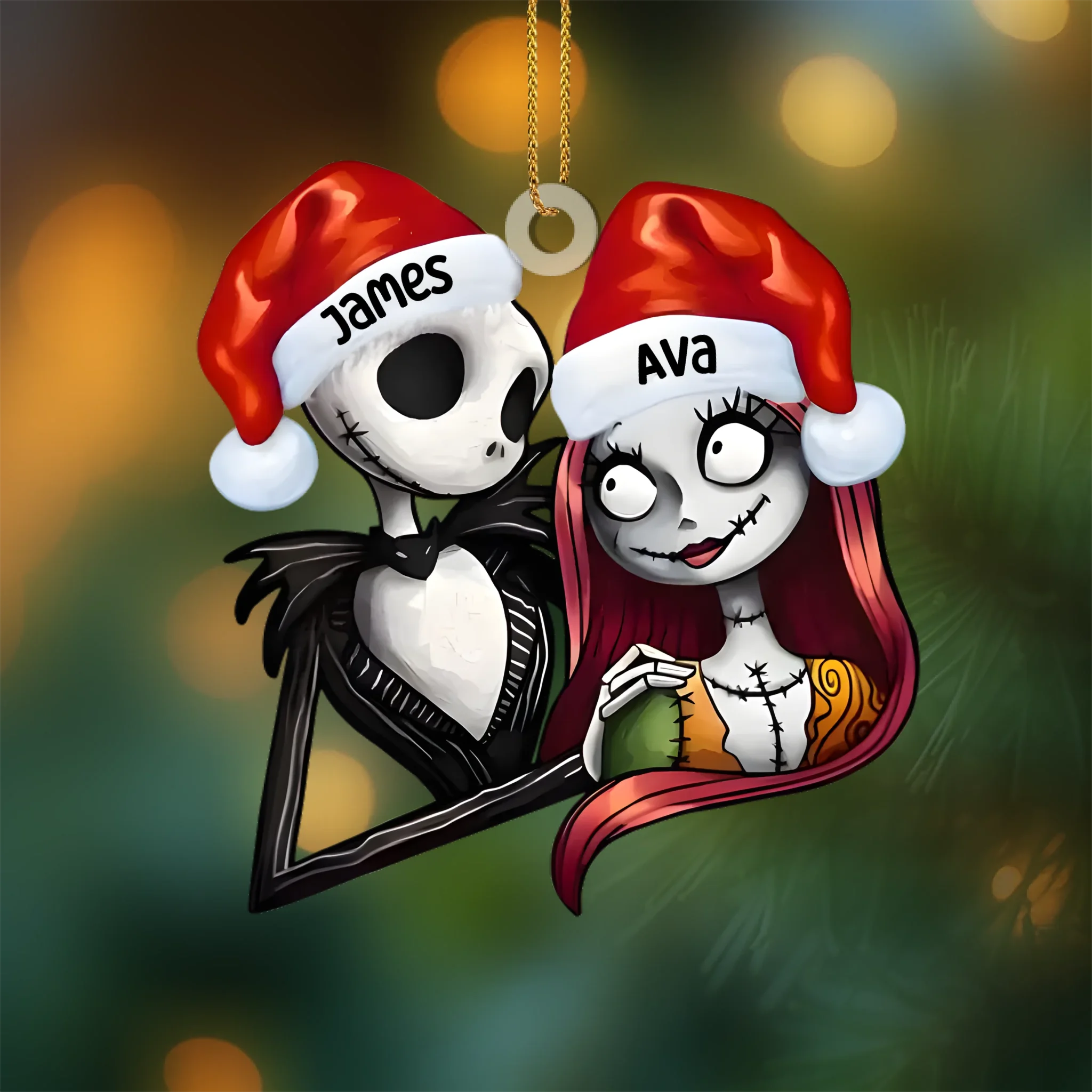 Ghost Couple Acrylic Ornament - Personalized Names - Commemorative Decorative Gift for Couple