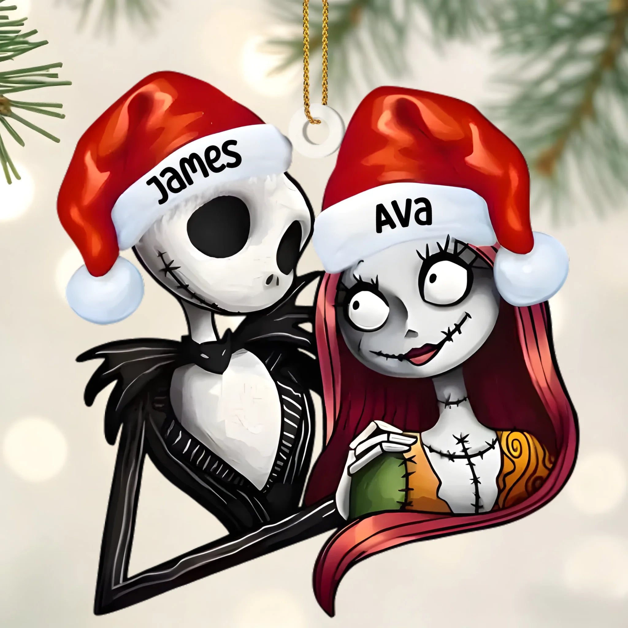 Ghost Couple Acrylic Ornament - Personalized Names - Commemorative Decorative Gift for Couple