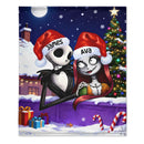 Ghost Couple Customized Blanket - Personalized Names Flannel Blanket - Gift for Couple, Him/Her