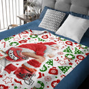 Santa Claus Customized Blanket - Personalized Names Flannel Blanket - Interesting Christmas Gift