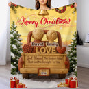 God Blessed The Broken Road, Car And Hearts Customized Flannel Blanket - Personalized Names and Year - Christmas Gift For Couples