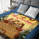 God Blessed The Broken Road, Car And Hearts Customized Flannel Blanket - Personalized Names and Year - Christmas Gift For Couples