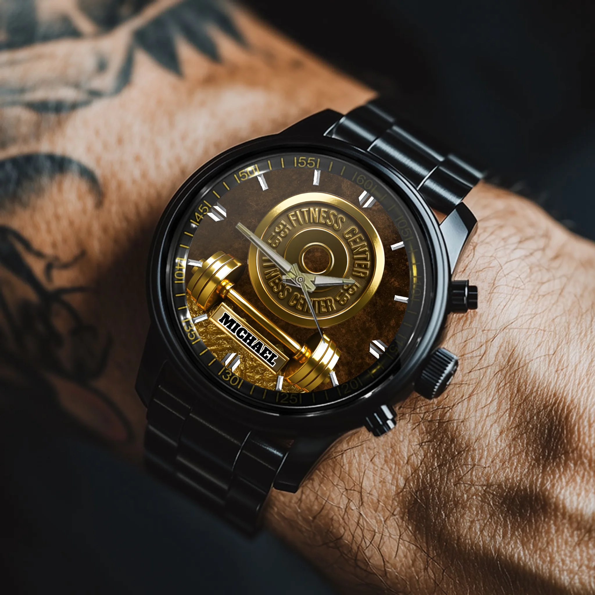 🏋️Barbell Spirit Customized Watch – Personalized Name - Gift For Fitness Lovers