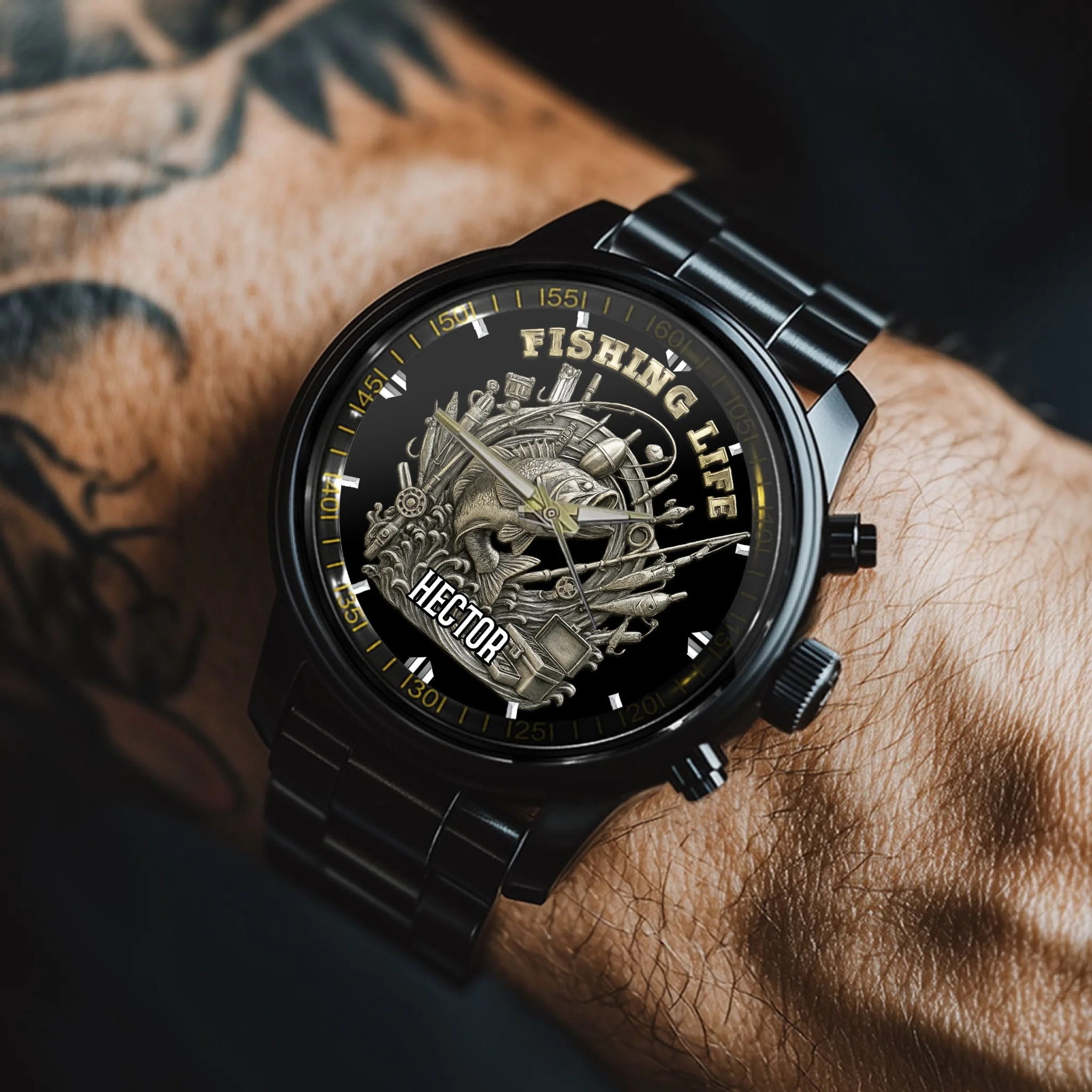 🎣Fishing Life Customized Watch - Personalized Name - Gift For Fishing Enthusiasts