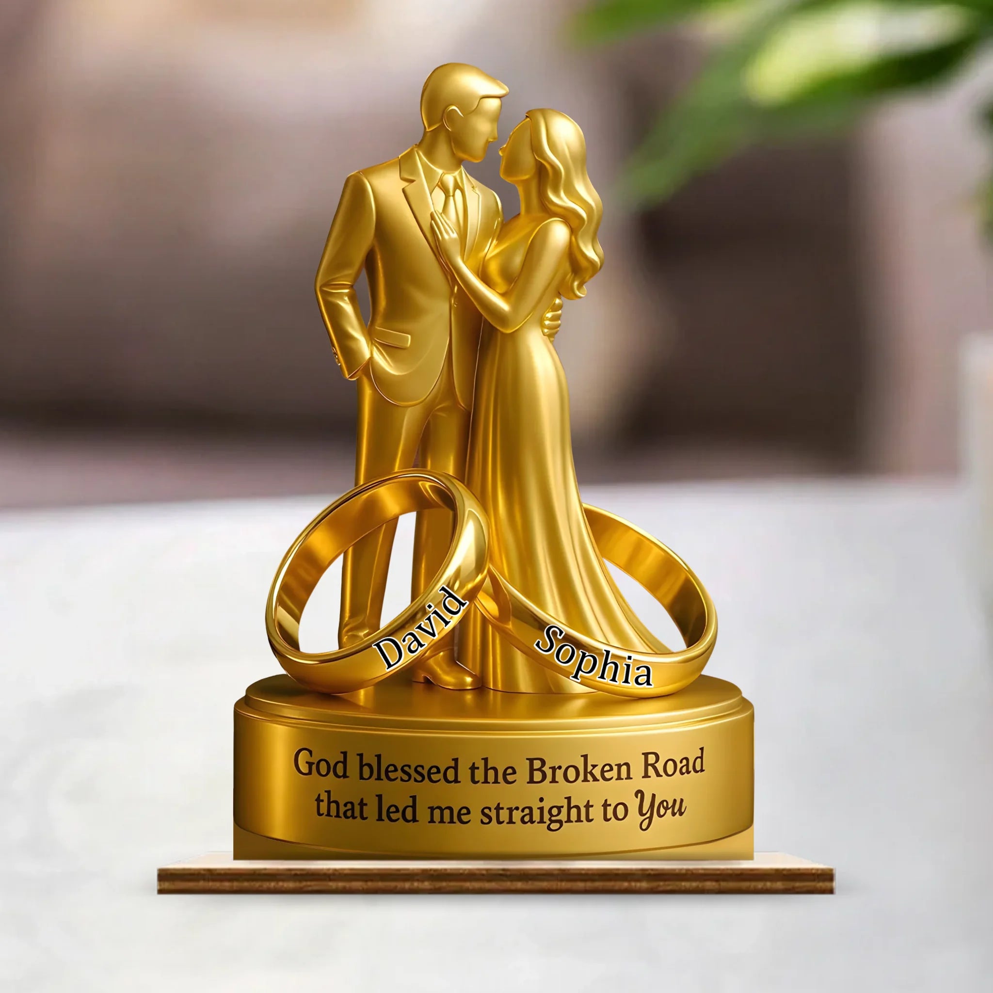 Divine Path of Love Customized Wooden Plaque – Personalized Name - Gift For Couples, Anniversary