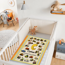 Custom Construction Alphabet Blanket – Personalized Truck Learning Blanket – Gift for Kids & Toddlers