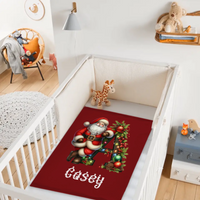 Custom Christmas Santa Alphabet Blanket – Personalized Holiday Initial Throw – Gift for Kids & Families