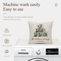 🎄Customized Christmas Tree Photo Throw Pillow - Personalized 6 Photos - Gift for Family