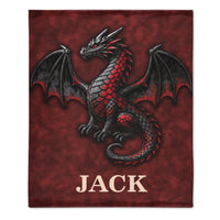 🐲Customized Dragon Themed Blanket - Personalized Name - Gift For Dragon Lovers